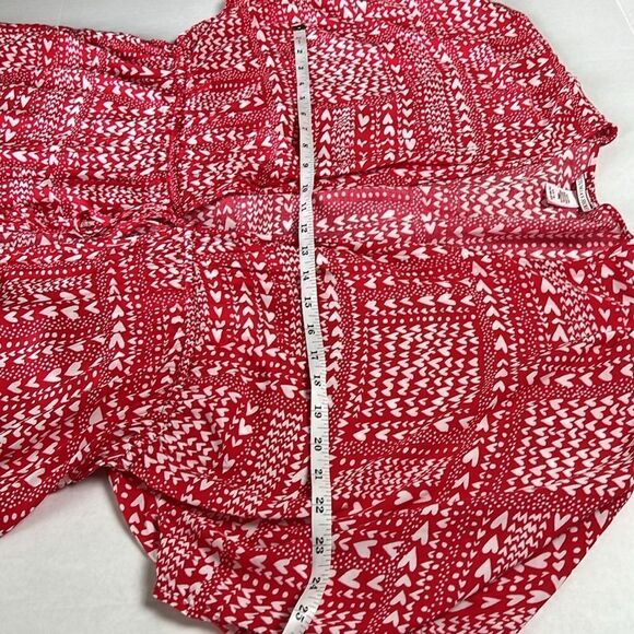 Victoria's Secret Kimono Red White Heart Cover Up Beach Lounge Boho OSFM - Picture 12 of 16